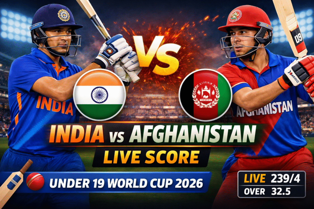 India vs Afghanistan U19 World Cup 2026 live score and match updates